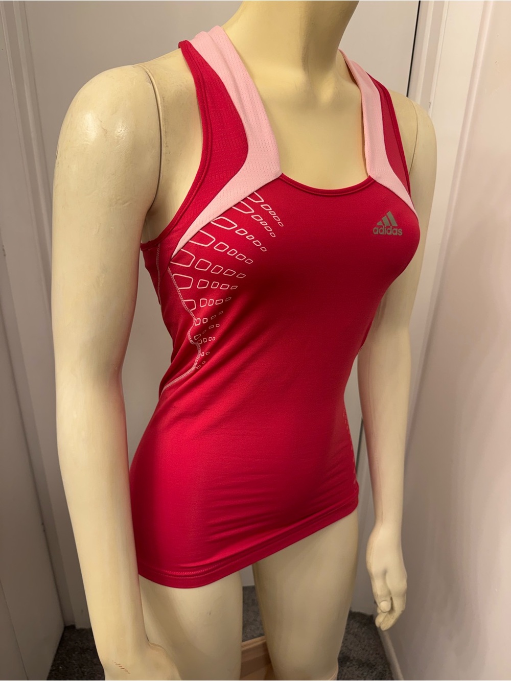 adidas Red & Pink Racerback Performance Tank - Picture 2 of 11